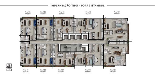 Planta - Tipo - Torre Istambul